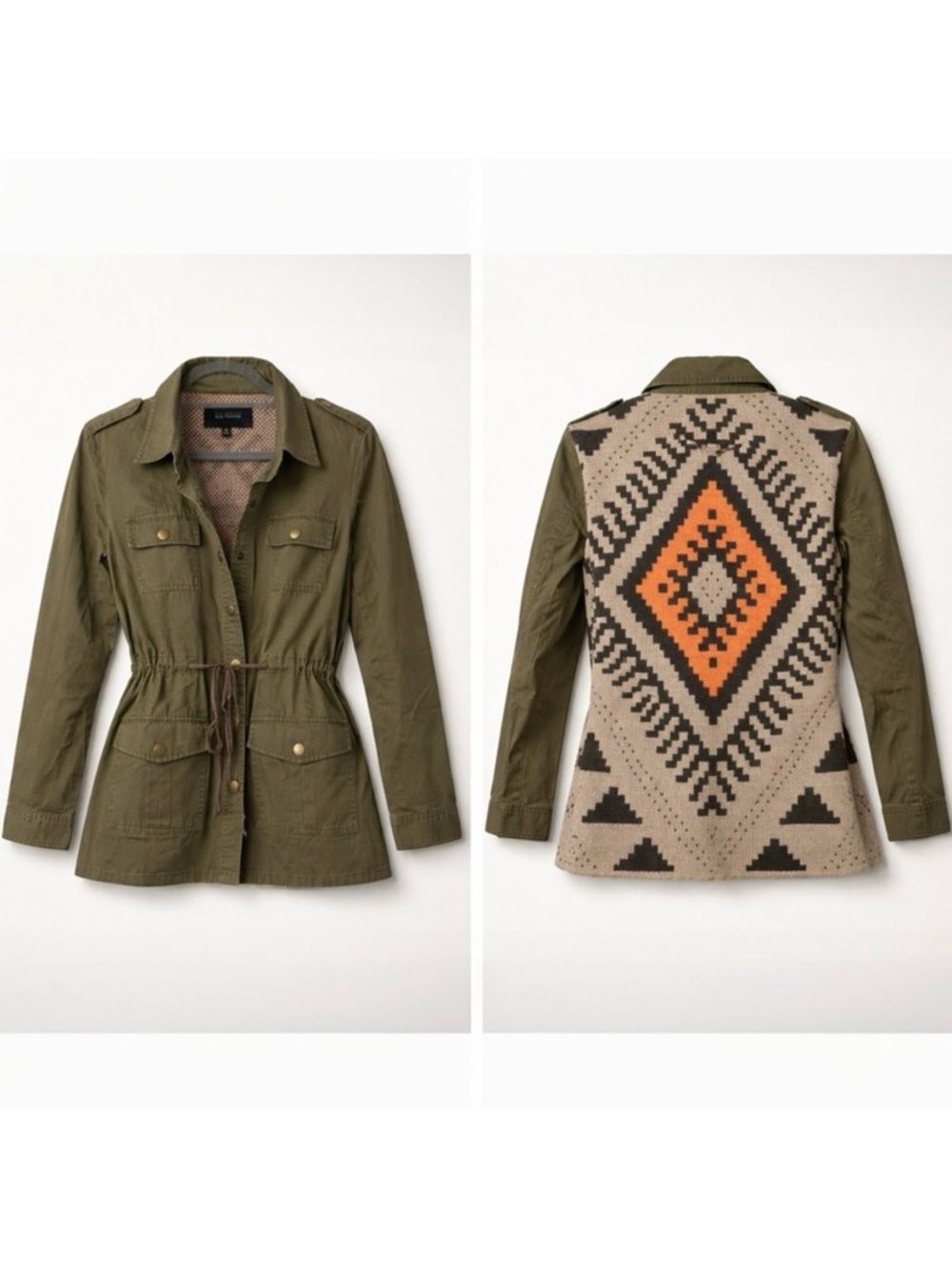 Blue Pepper Utility Jacket with Southwestern Knit Back